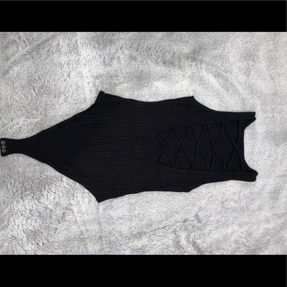 Open back black bodysuit